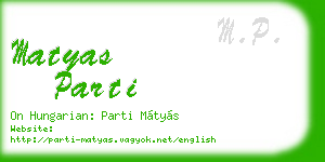 matyas parti business card